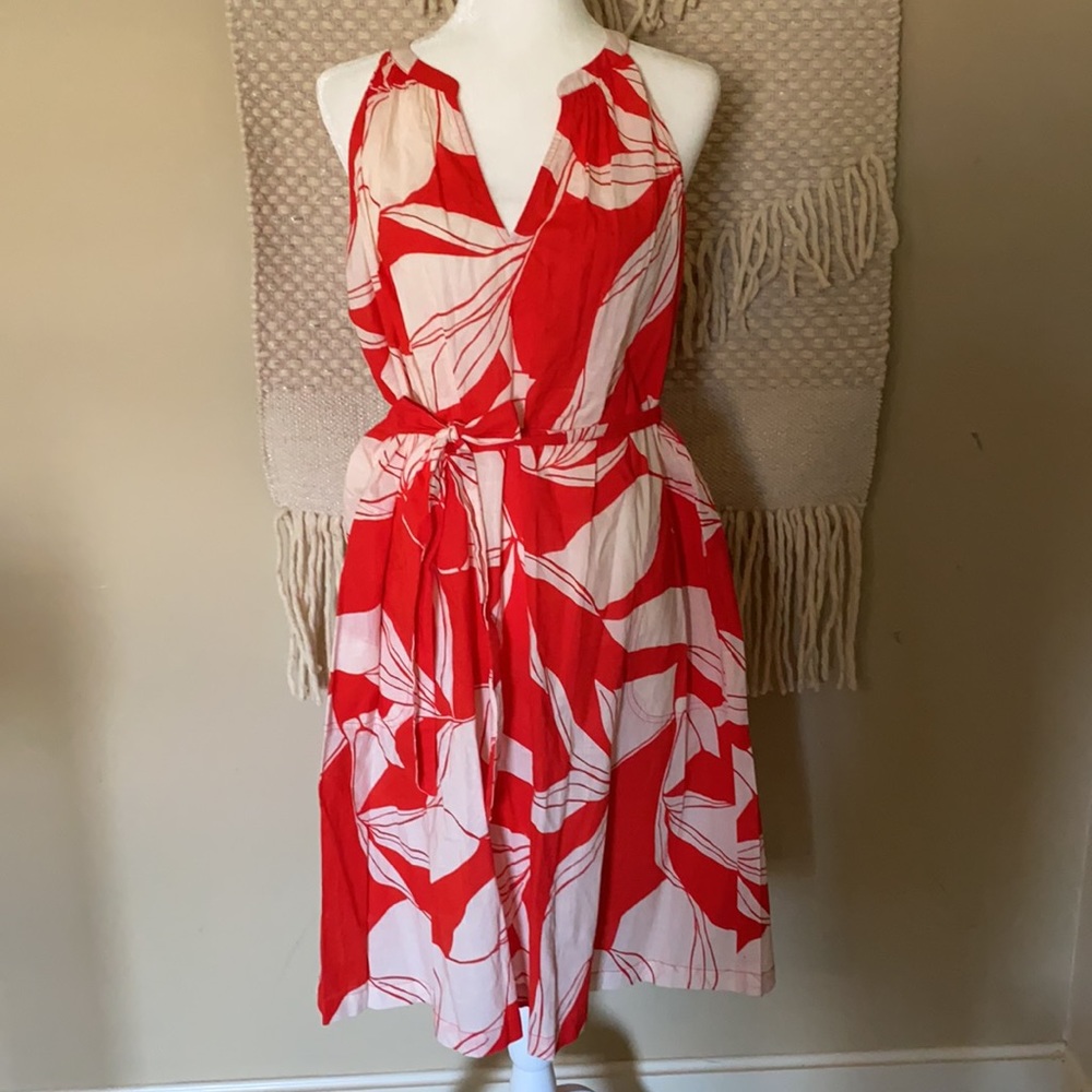A New Day Tropical Print Red Dress NEW